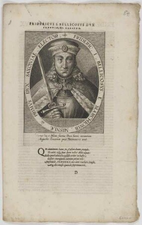 Bildnis des Fridericvs I., Kurfürst von Sachsen