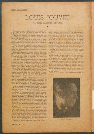 Louis Jouvet : Especial para "Máscara"
