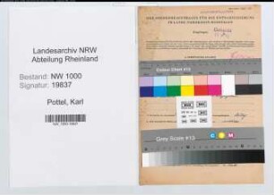 Entnazifizierung Karl Pottel, geb. 03.01.1897 (Kaufm.Angest.)