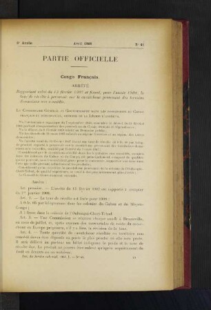 Partie Officielle No. 61.