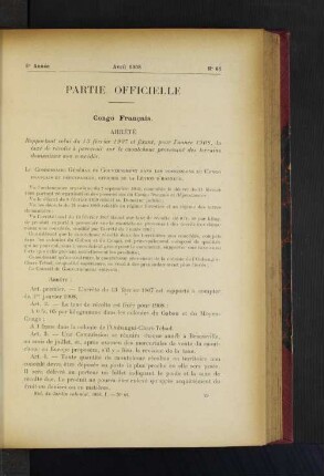Partie Officielle No. 61.