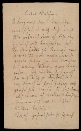 Brief von Wilhelm Grimm an Charlotte Amalie Grimm