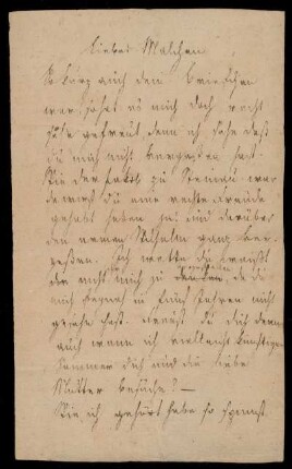 Brief von Wilhelm Grimm an Charlotte Amalie Grimm