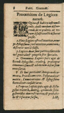 Prooemium de Logices natura.