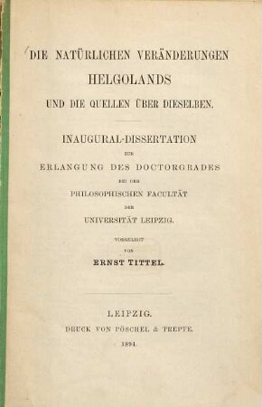 Die natürlichen Veränderungen Helgolands und die Quellen über dieselben