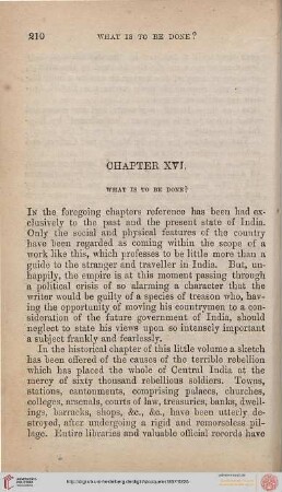 Chapter XVI: What is to be done?