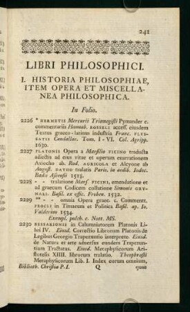 Libri Philosophici.
