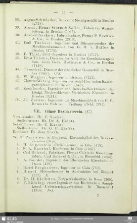 VII. Cölner Bezirksverein.