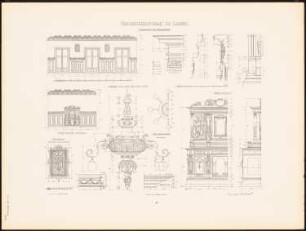 Reichsgericht, Leipzig: Tafel 91: Speisesaal der Präsidentenwohnung (Wände und Details) (aus: Der Reichsgerichtsbau zu Leipzig, Berlin 1898)