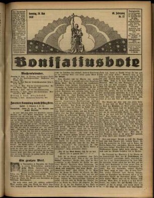 Erste Ausgabe vom Sonntag, den 29. Mai 1932.