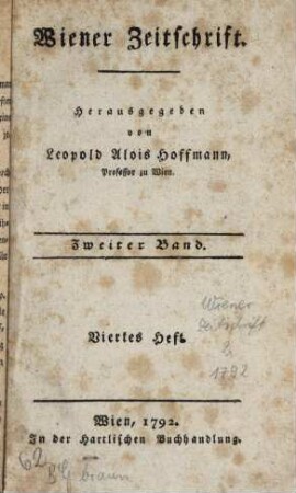 Wiener Zeitschrift. 2 (1792)