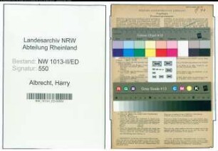 Entnazifizierung Harry Albrecht , geb. 19.10.1910 (Lehrer)