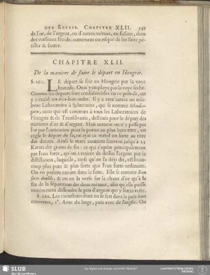 Chapitre XLII. De la maniere de faire le départ en Hongrie