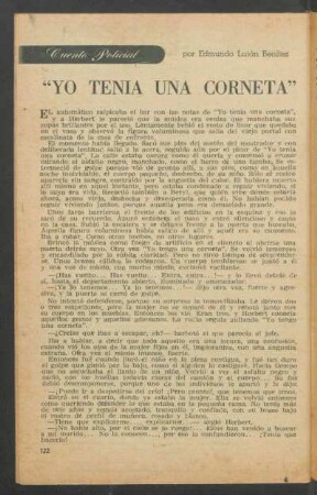 "Yo tenía una corneta" : Cuento policial