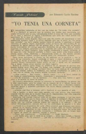 "Yo tenía una corneta" : Cuento policial