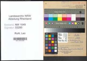 Entnazifizierung Leo Ruhl , geb. 23.11.1904 ()
