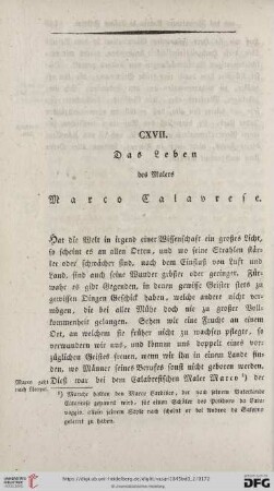 CXVII. Das Leben des Malers Marco Calavrese