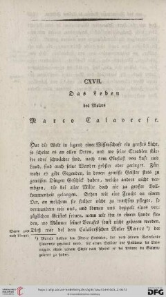 CXVII. Das Leben des Malers Marco Calavrese