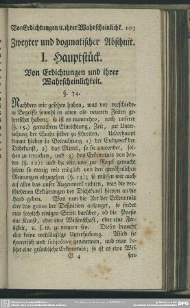 Zweyter und dogmatischer Abschnitt