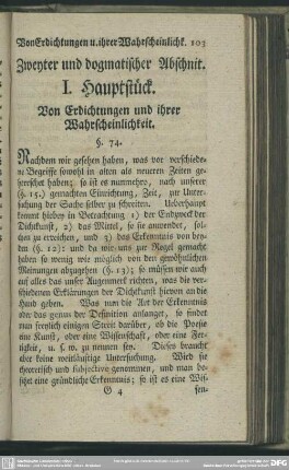 Zweyter und dogmatischer Abschnitt