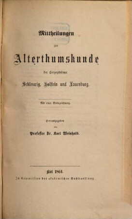 Bericht der Vormaligen Schleswig-Holstein-Lauenburgischen Gesellschaft für die Sammlung und Erhaltung Vaterländischer Alterthümer. 24. 1864