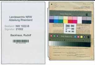 Entnazifizierung Rudolf Backhaus , geb. 06.01.1920 ()