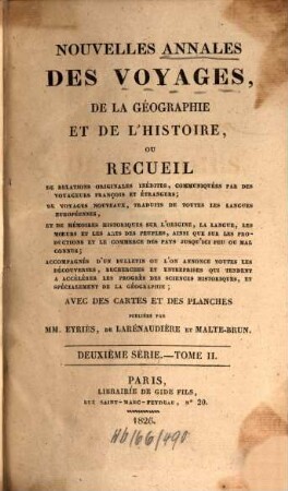 Nouvelles annales des voyages. 32 = T. 2. 1826