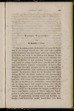 Cultur-Versuche