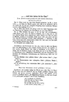 "... und dein Leben sei die Tat" : zum Hundertjahrgedächtnis des Todes Goethes