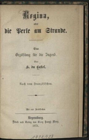 Regina, oder die Perle am Strand : eine Erzählung für die Jugend