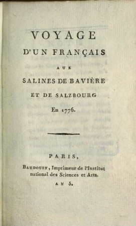 Voyage d'un français aux salines de Bavière