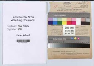 Entnazifizierung Albert Klein , geb. 02.09.1897 (Prokurist)