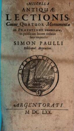 Miscella antiquae Lectionis