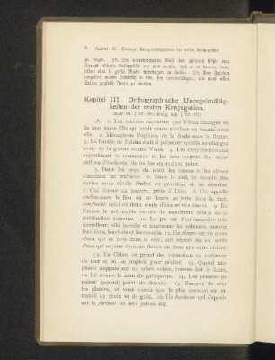 Kapitel III. Orthographische Unregelmäßigkeiten der ersten Konjugation.