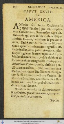 Caput XXVIII De America
