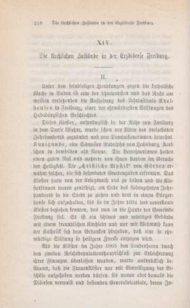 218-226 Die kirchlichen Zustände in der Erzdiöcese Freiburg : II.