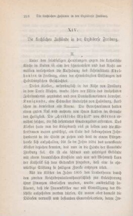 218-226 Die kirchlichen Zustände in der Erzdiöcese Freiburg : II.
