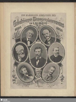 Zur 50jährigen Jubelfeier des Gabelberger Stenographenvereins in Leipzig. 1846. 1896
