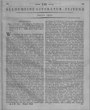 Millar, J.: Historische Entwickelung der Englischen Staatsverfassung. Bd. 1. Aus dem Englischen von K. E. S[chmid]. Jena: Schmid [1819]
