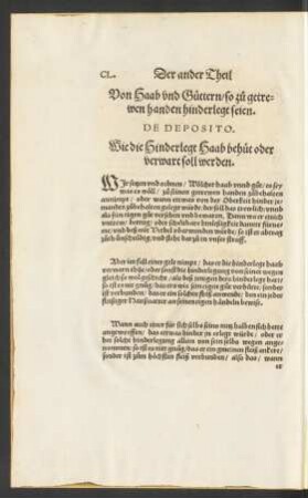 Von Haab und güttern/ so zu getrewen handen hinderlegt seien.