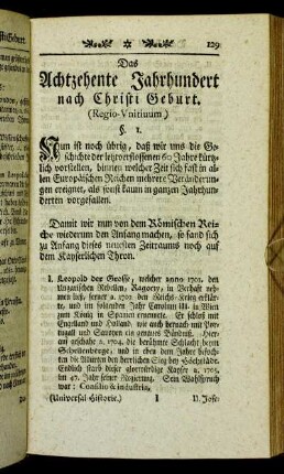 §. 1. von den Römischen Kaysern. - §. 2. von den Churfürsten.