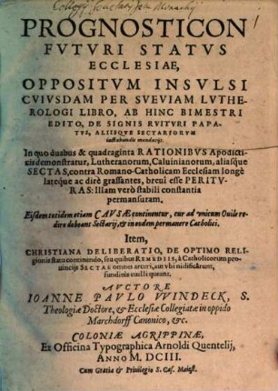 Prognosticon futuri status ecclesiae