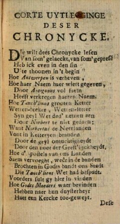 Chronycke Ofte Beschryvinge Van Antwerpen : De Bekeeringe ende Voortganck in de ware Catholijcke Religie ...