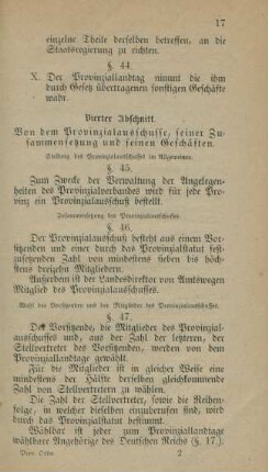 Vierter Abschnitt. Von dem Provinzialausschusse, seiner Zusammensetzung und seinen Geschäften.