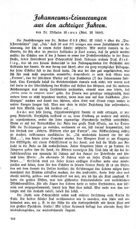 Johanneums-Erinnerungen aus den achtziger Jahren.