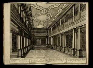 Tab. XII. [i.e. I.]. Perspectivischer Aufriss von der Bibliothec des zweiten und dritten Stockwerks