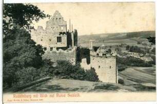 Rudelsburg. Rudelsburg mit Blick auf Ruine Saaleck