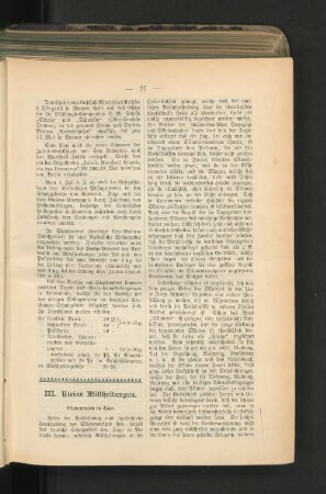III. Kleine Mitteilungen.