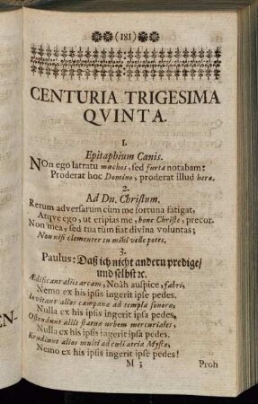 Centuria Trigesima Quinta.