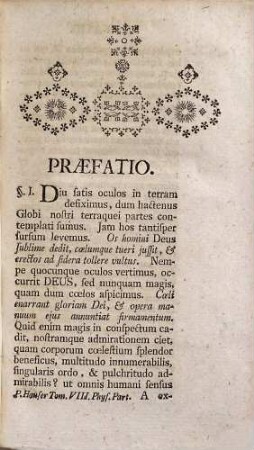 Elementa Philosophiae Ad Rationis Et Experientiae ductum conscripta, Atque Usibus Scholasticis accomodata, 8. Physica Particularis : Partis Posterioris Volumen III.